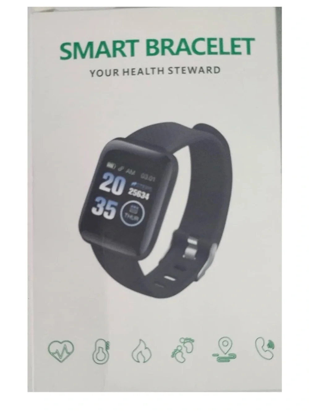 SMART BRACELET HEALTH STEWARD CHARGING USB IOS & ANDROID COMPATIBLE NIB